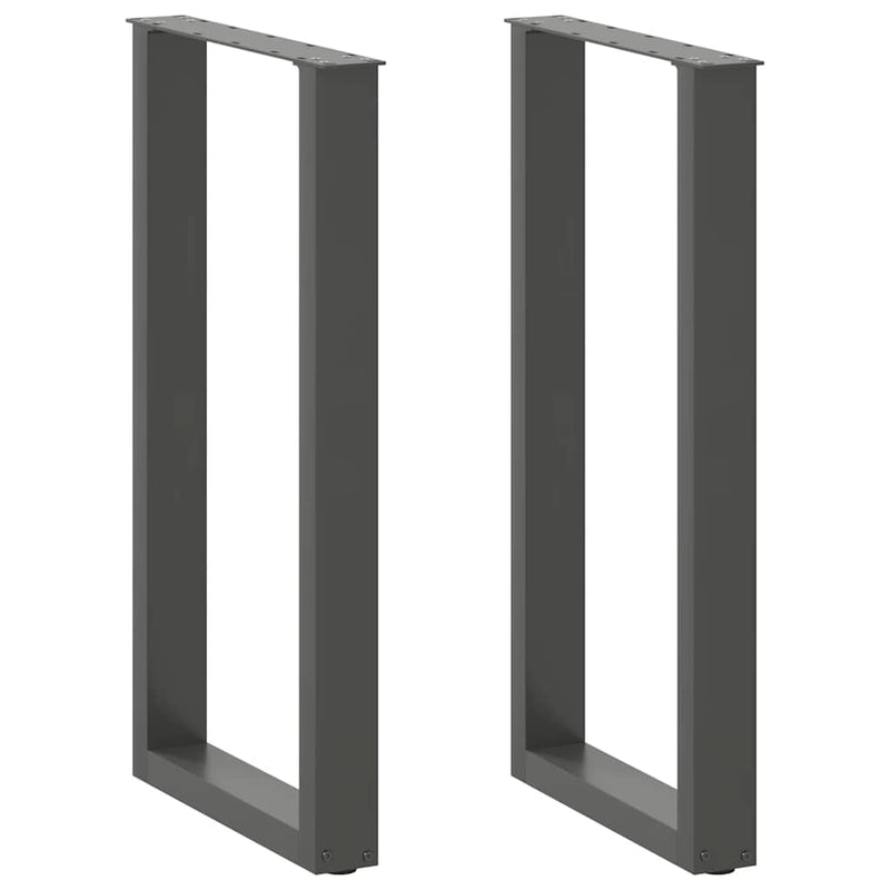 Picioare de masă de bar în formă de U, 2 buc., antracit, 50x(90-91) cm, oțel