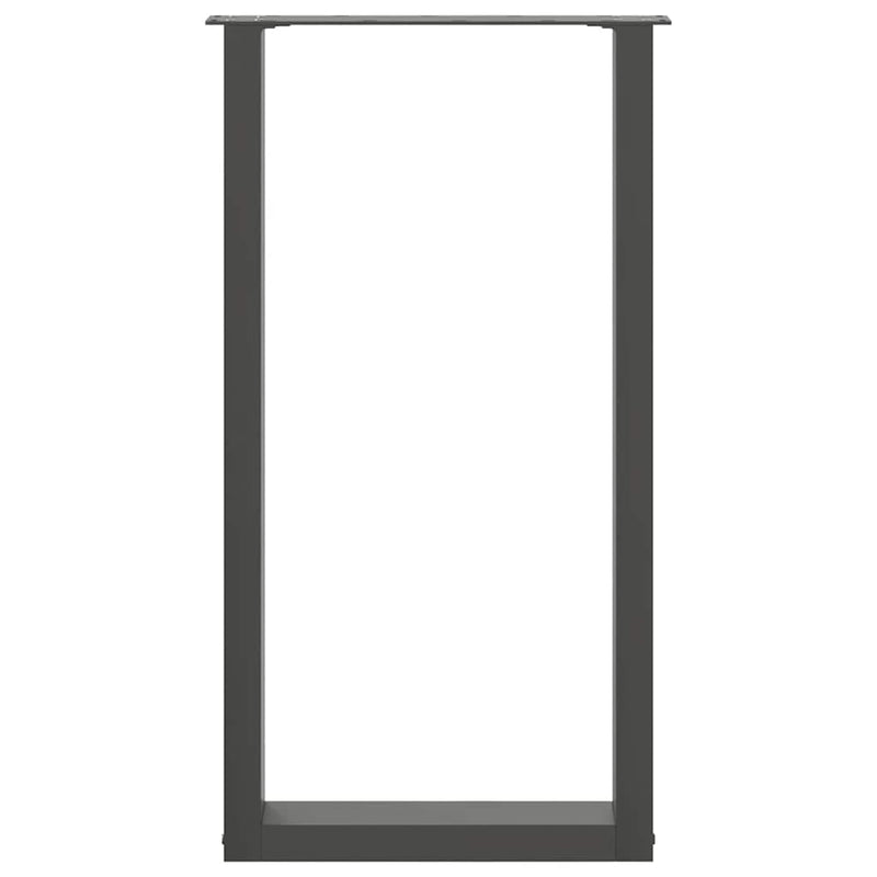 Picioare de masă de bar în formă de U, 2 buc., antracit, 50x(90-91) cm, oțel