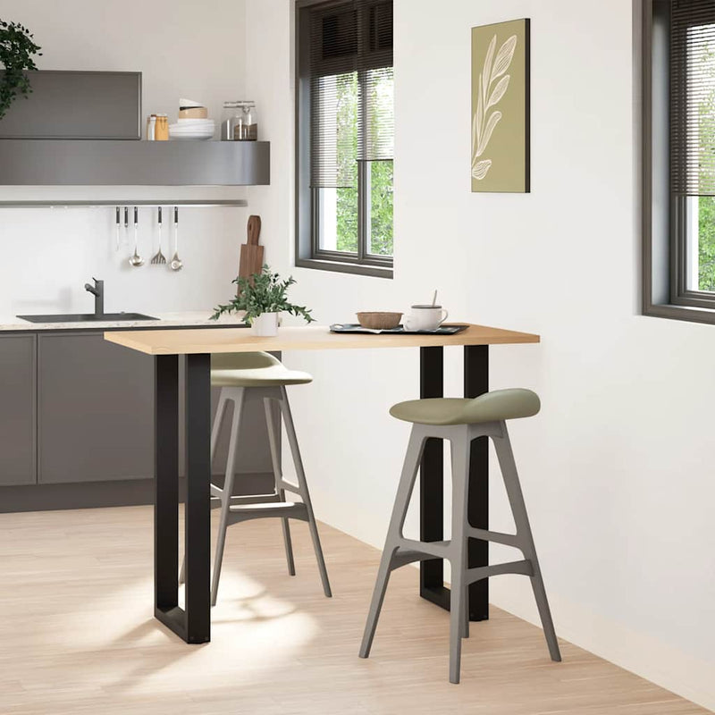 Picioare de masă de bar în formă de U, 2 buc., negru, 40x(100-101) cm, oțel