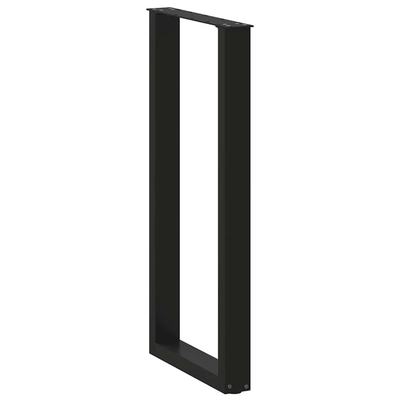 Picioare de masă de bar în formă de U, 2 buc., negru, 40x(100-101) cm, oțel