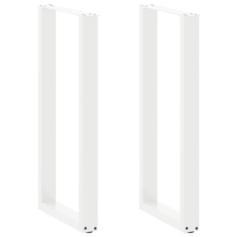 Picioare de masă de bar în formă de U, 2 buc., alb, 40 x (100-101) cm, oțel