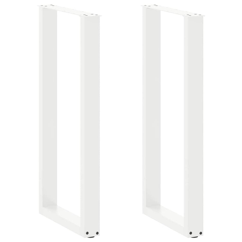 Picioare de masă de bar în formă de U, 2 buc., alb, 50x(100-101) cm, oțel