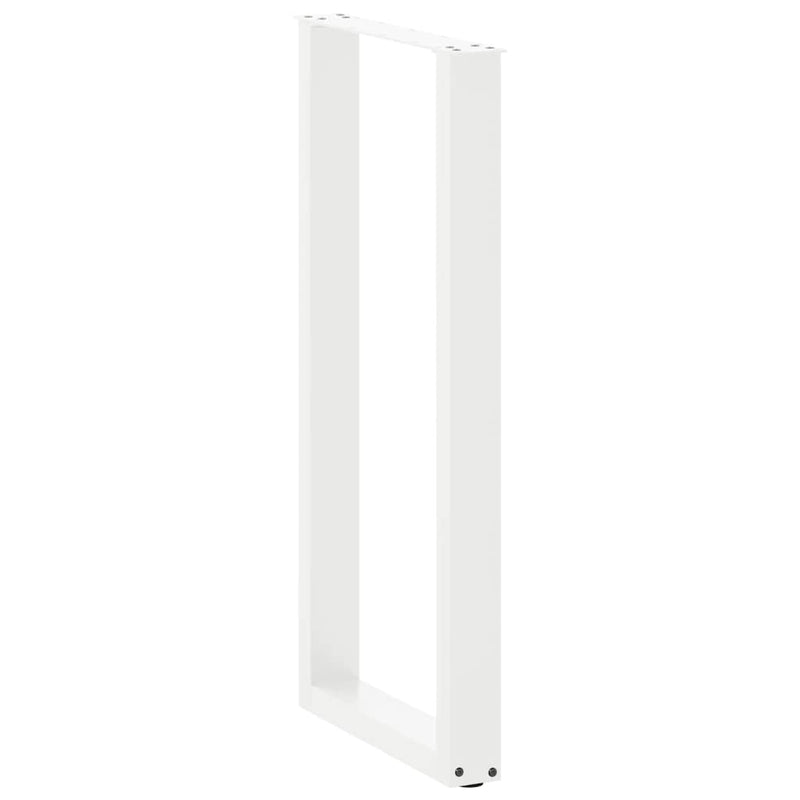 Picioare de masă de bar în formă de U, 2 buc., alb, 50x(100-101) cm, oțel