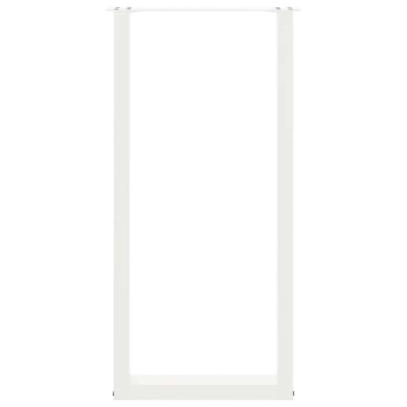 Picioare de masă de bar în formă de U, 2 buc., alb, 50x(100-101) cm, oțel