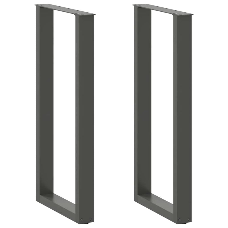 Picioare de masă de bar în formă de U, 2 buc., antracit, 50x(100-101) cm, oțel