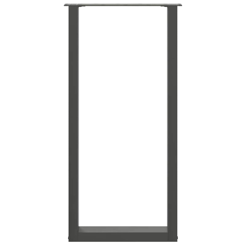 Picioare de masă de bar în formă de U, 2 buc., antracit, 50x(100-101) cm, oțel