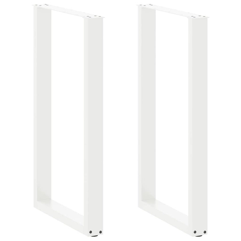 Picioare de masă de bar în formă de U, 2 buc., alb, 60 x (100-101) cm, oțel