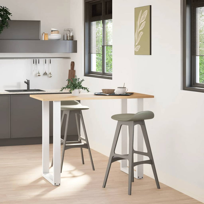 Picioare de masă de bar în formă de U, 2 buc., alb, 60 x (100-101) cm, oțel
