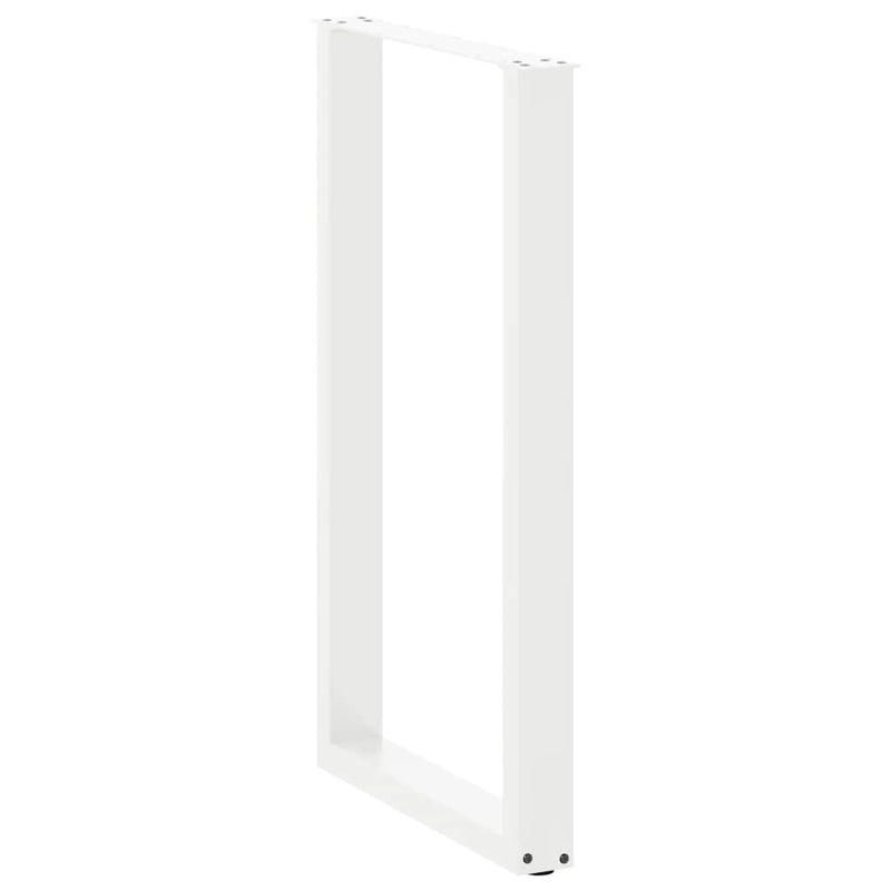 Picioare de masă de bar în formă de U, 2 buc., alb, 60 x (100-101) cm, oțel