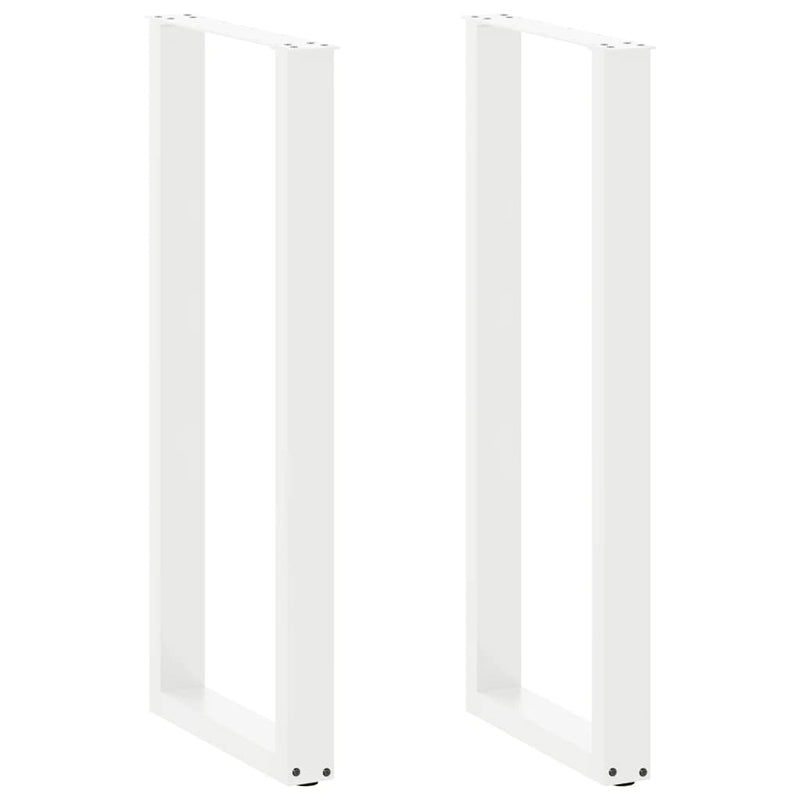 Picioare de masă de bar în formă de U, 2 buc., alb, 40x(110-111) cm, oțel