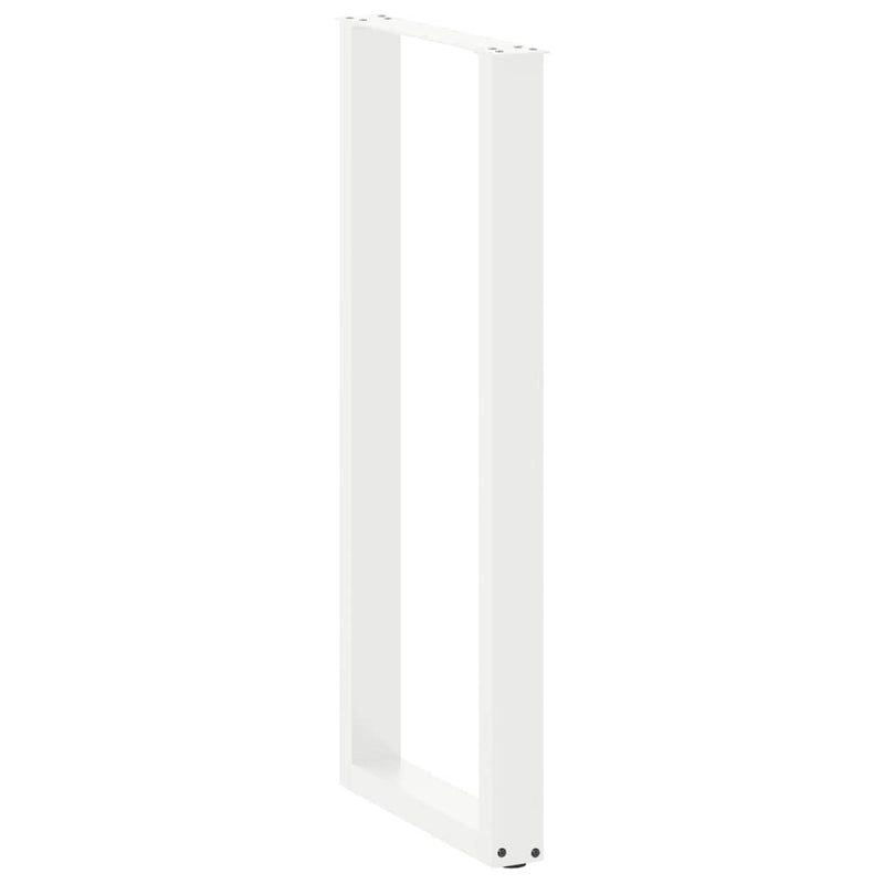 Picioare de masă de bar în formă de U, 2 buc., alb, 40x(110-111) cm, oțel