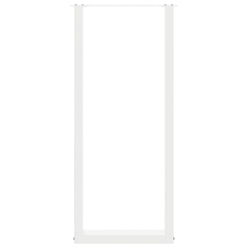 Picioare de masă de bar în formă de U, 2 buc., alb, 40x(110-111) cm, oțel