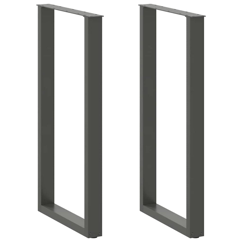 Picioare de masă de bar în formă de U, 2 buc., antracit, 60x(110-111) cm, oțel
