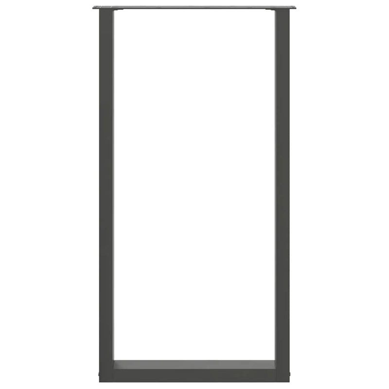 Picioare de masă de bar în formă de U, 2 buc., antracit, 60x(110-111) cm, oțel