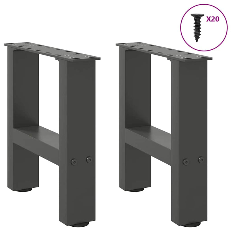 Picioare pentru măsuță de cafea antracit, 2 buc., 40x(30-31) cm, oțel