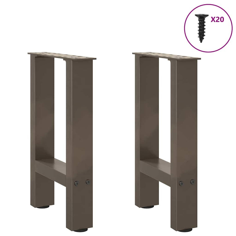 Picioare pentru masă de cafea, oțel natural, 2 buc., 38x(42-43) cm, oțel