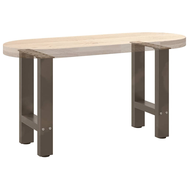 Picioare pentru masă de cafea, oțel natural, 2 buc., 38x(42-43) cm, oțel