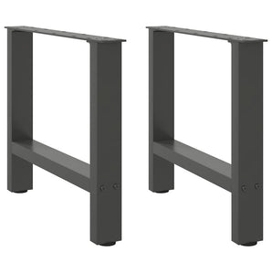 Picioare pentru măsuță de cafea antracit, 2 buc., 60x(42-43) cm, oțel