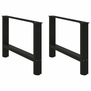 Picioare pentru măsuță de cafea, negru, 2 buc., 70x(42-43) cm, oțel