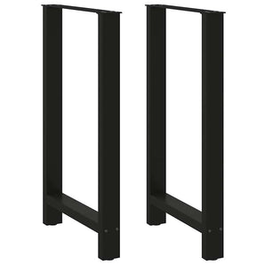 Picioare de masă de bar, negre, 2 buc., 60 x (100-101) cm, oțel