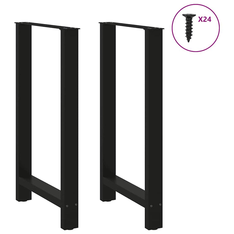 Picioare de masă de bar, negre, 2 buc., 60 x (100-101) cm, oțel