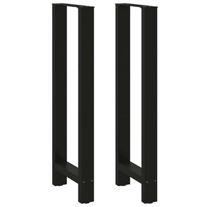 Picioare de masă de bar, negre, 2 buc., 50x(110-111) cm, oțel