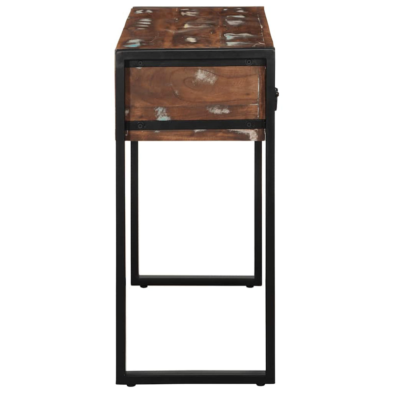 Consolă multicoloră 100x35x75 cm lemn masiv recuperat