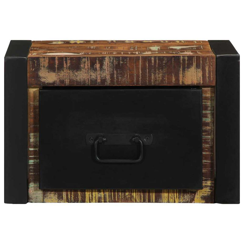 Noptiera multicolor 40x35x25 cm lemn masiv recuperat