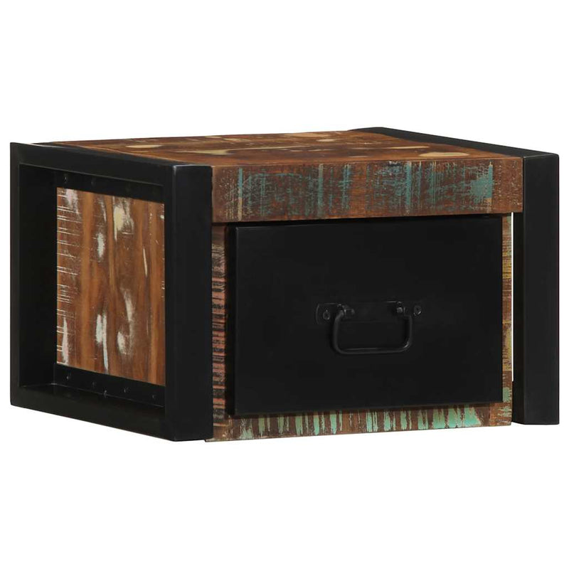 Noptiere 2 buc multicolore 40x35x25 cm lemn masiv recuperat