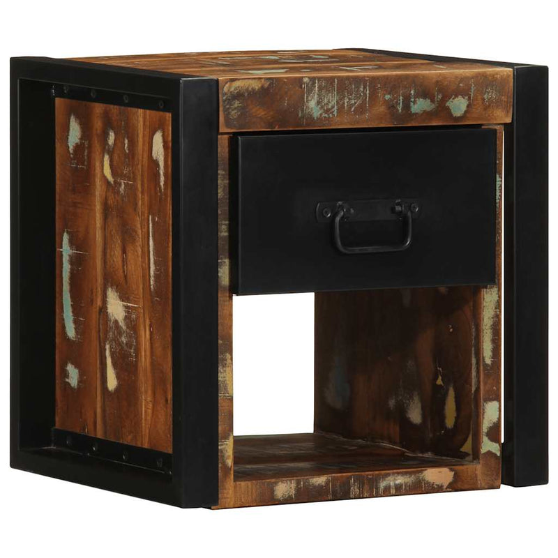 Noptiere 2 buc multicolore 40x35x40 cm lemn masiv recuperat