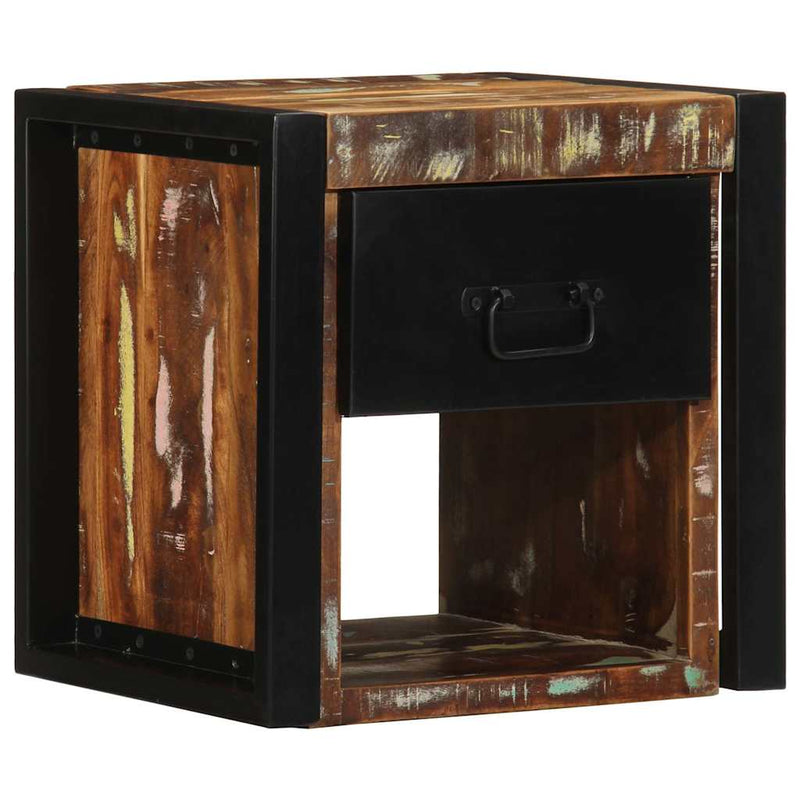 Noptiere 2 buc multicolore 40x35x40 cm lemn masiv recuperat