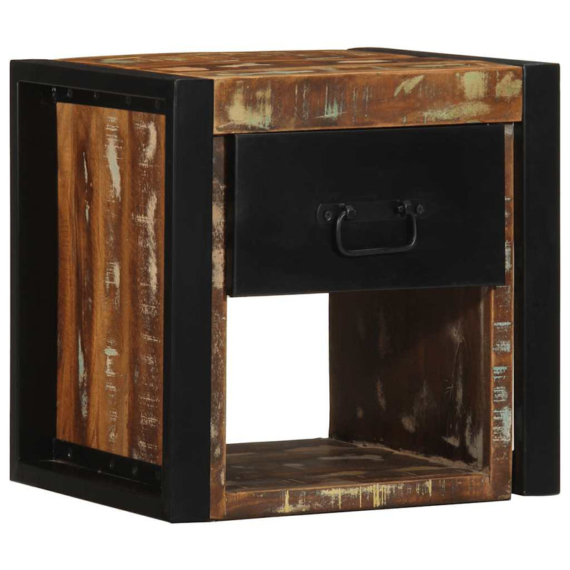 Noptiere 2 buc multicolore 40x35x40 cm lemn masiv recuperat