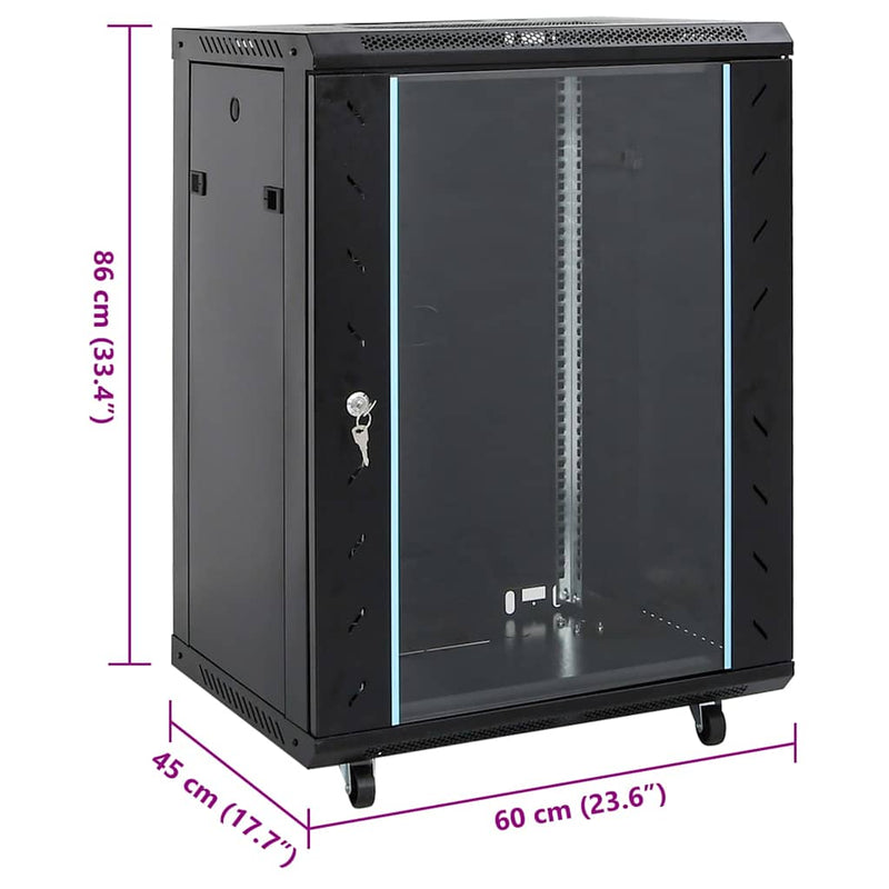 Dulap de server, 15U, 19" IP20, negru, 60x45x86 cm