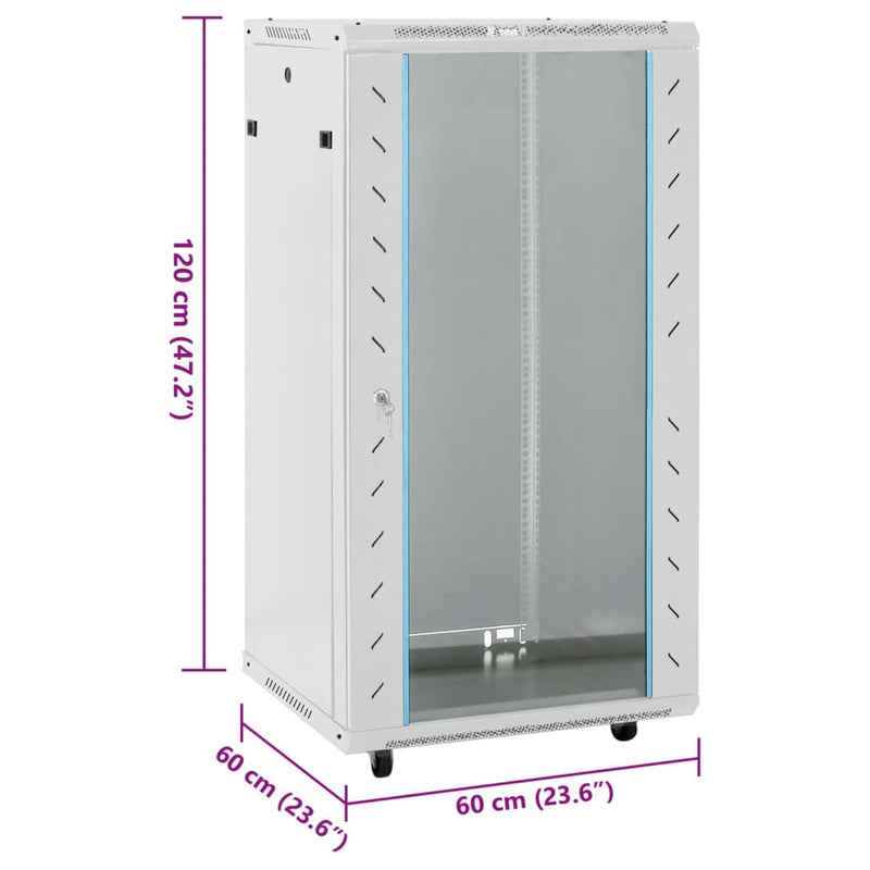 Dulap de server, 22U, 19" IP20, gri, 60x60x120 cm