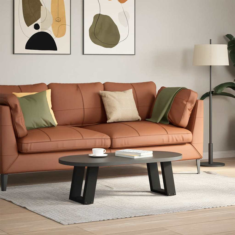 Picioare pentru măsuță de cafea în formă de U, 2 buc., negru, 30x(30-31) cm, oțel