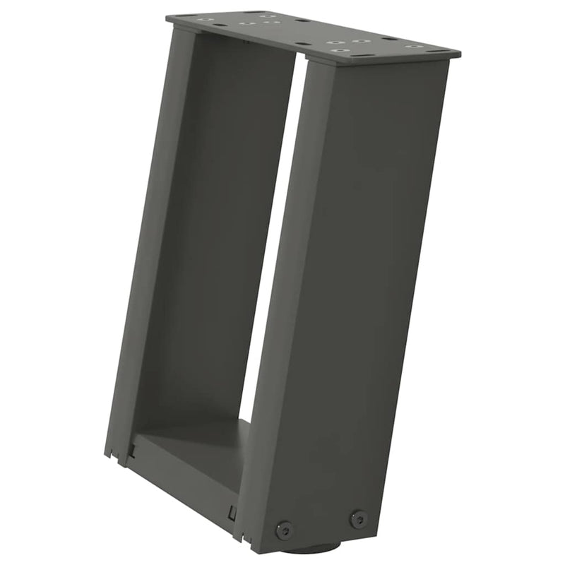 Picioare pentru măsuță de cafea în formă de U, 2 buc., antracit, 30x(30-31) cm, oțel