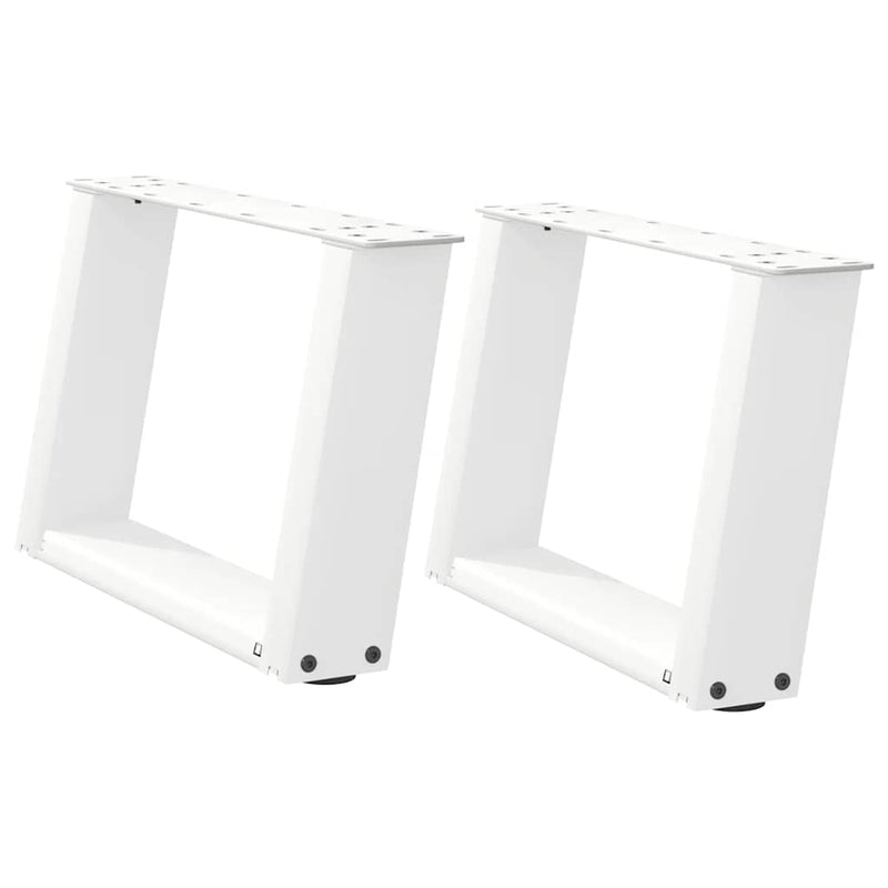 Picioare pentru măsuță de cafea în formă de U, 2 buc., alb, 40x(30-31) cm, oțel