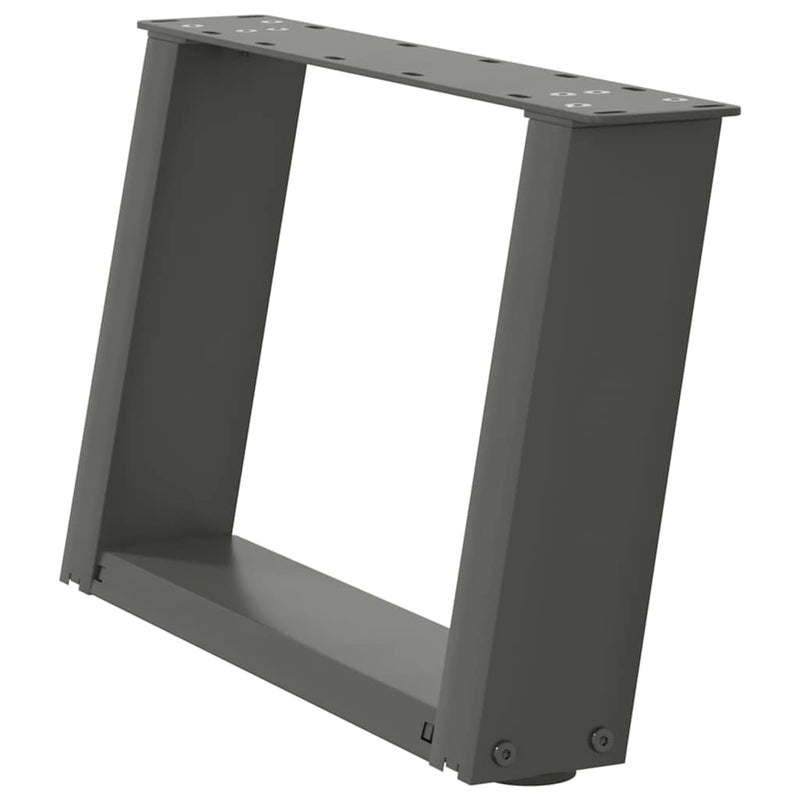 Picioare pentru măsuță de cafea în formă de U, 2 buc., antracit, 40x(30-31) cm, oțel