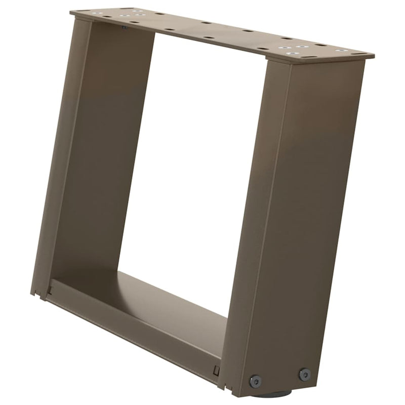 Picioare pentru masă de cafea în formă de U, 2 buc., oțel natural, 40x(30-31) cm