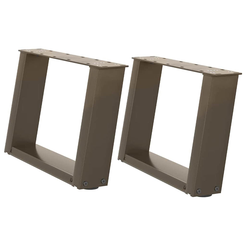 Picioare pentru măsuță de cafea în formă de U, 2 buc., oțel natural, 50x(30-31) cm