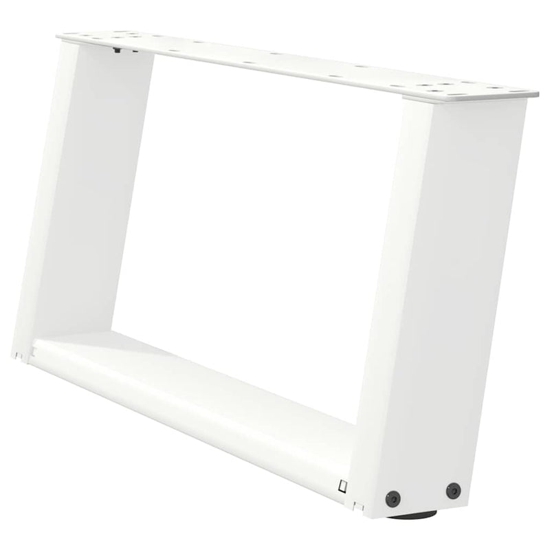 Picioare pentru măsuță de cafea în formă de U, 2 buc., alb, 60x(30-31) cm, oțel