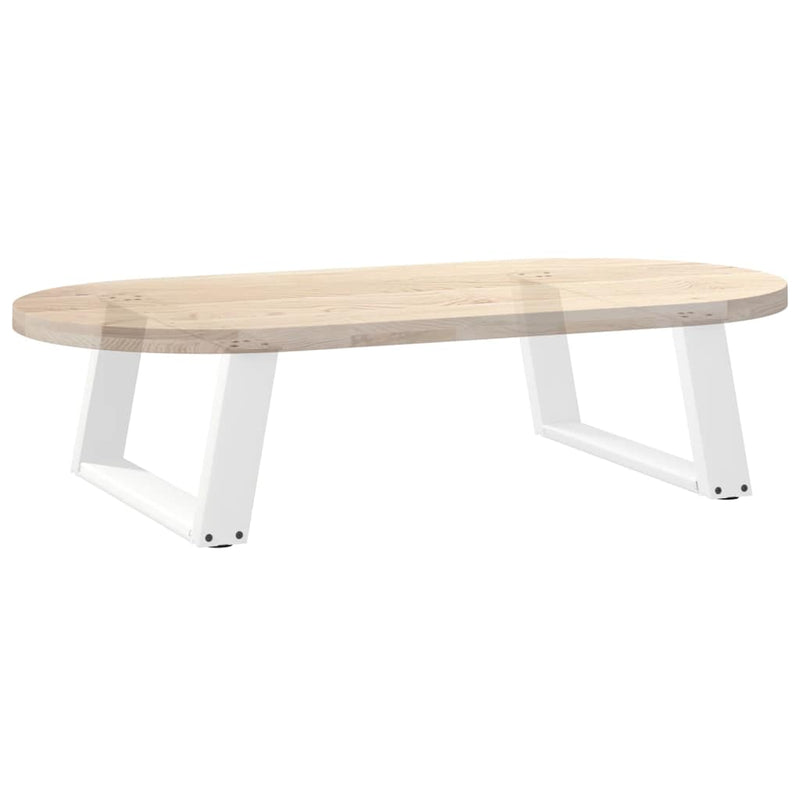 Picioare pentru măsuță de cafea în formă de U, 2 buc., alb, 60x(30-31) cm, oțel