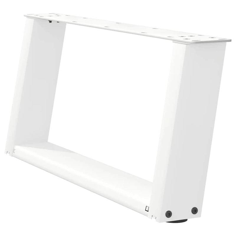 Picioare pentru măsuță de cafea în formă de U, 2 buc., alb, 70x(30-31) cm, oțel