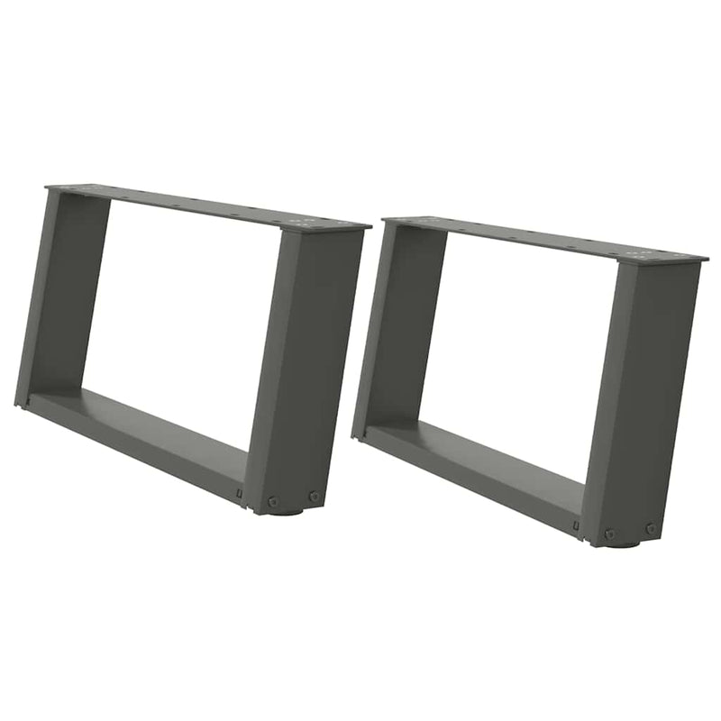 Picioare pentru măsuță de cafea în formă de U, 2 buc., antracit, 70x(30-31) cm, oțel