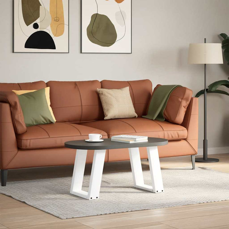 Picioare pentru măsuță de cafea în formă de U, 2 buc., alb, 28x(42-43) cm, oțel