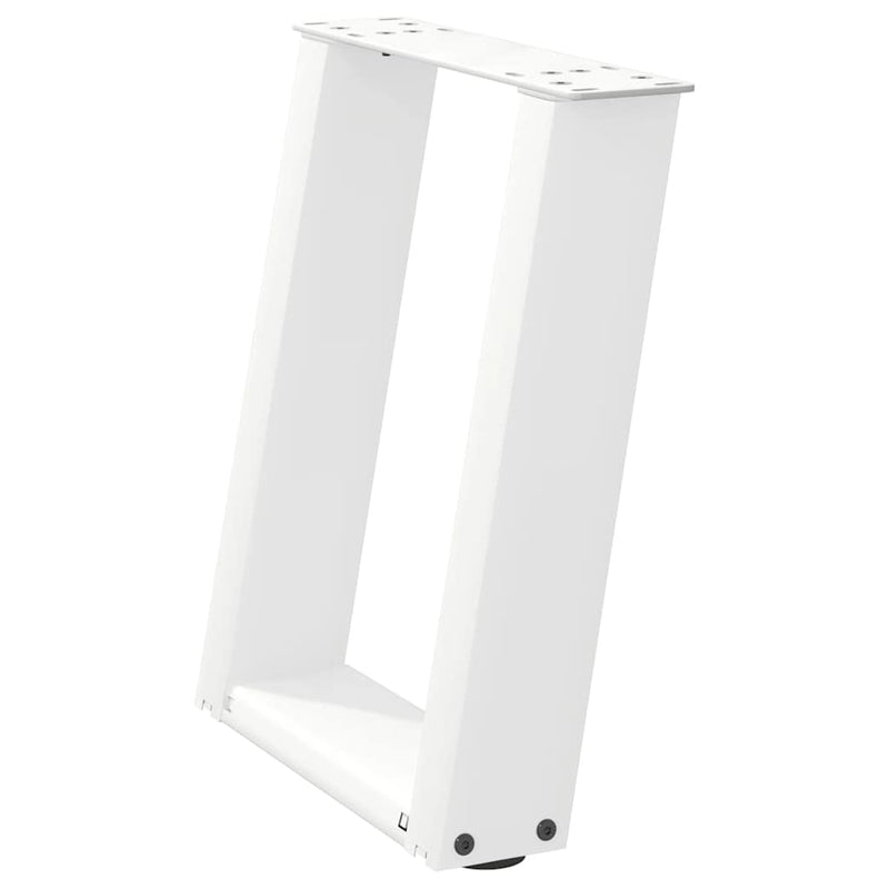 Picioare pentru măsuță de cafea în formă de U, 2 buc., alb, 28x(42-43) cm, oțel