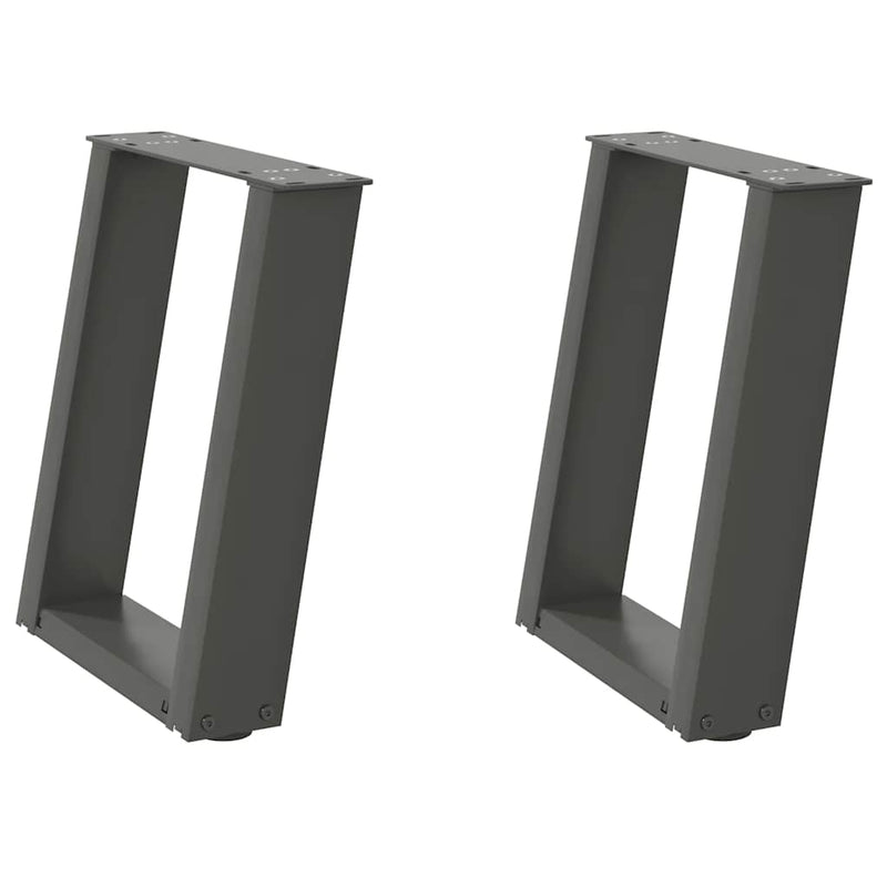 Picioare pentru măsuță de cafea în formă de U, 2 buc., antracit, 28x(42-43) cm, oțel