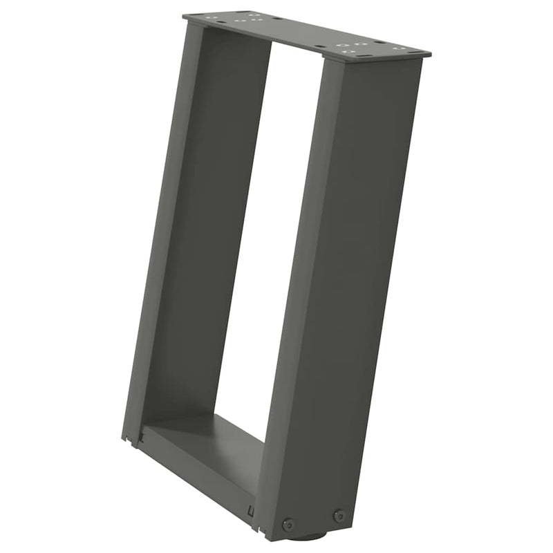Picioare pentru măsuță de cafea în formă de U, 2 buc., antracit, 28x(42-43) cm, oțel