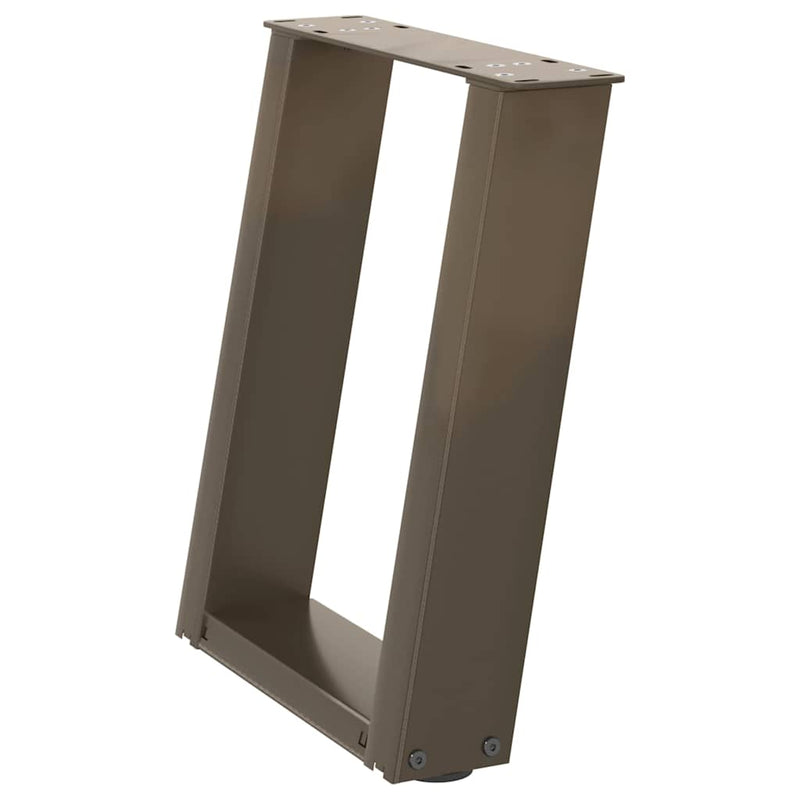 Picioare pentru măsuță de cafea în formă de U, 2 buc., oțel natural, 28x(42-43) cm