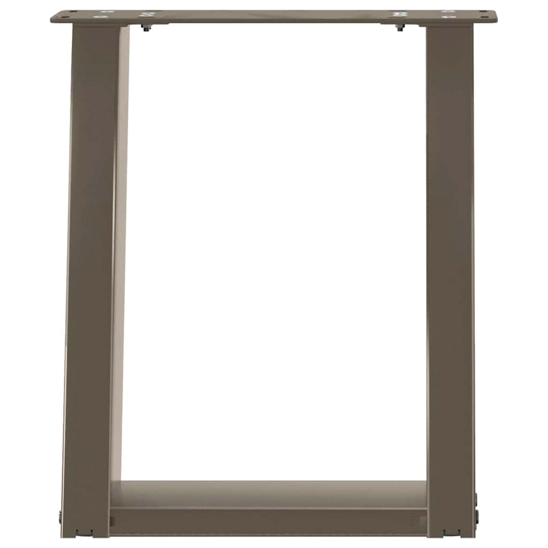 Picioare pentru măsuță de cafea în formă de U, 2 buc., oțel natural, 28x(42-43) cm